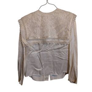 Vintage Gunne Sax Jessica Mcclintock Women's Size 7 White Lace Victorian Top